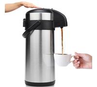 Vondior Caraffa Termica per Caffè 5L, Caffettiera con Pompa Isolata in Acciaio Inossidabile, Teiera Sottovuoto per Acqua Calda/Fredda, Bevande al Cioccolato per Feste