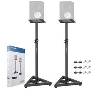 Vondynote Coppia di supporti per monitor da studio, regolabili in altezza, 82,8 - 129,3 cm, resistenti, con base triangolare a tre punti, per altoparlanti da pavimento