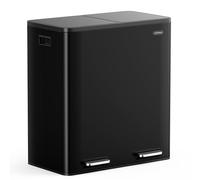 VonHaus Pattumiera per la Raccolta Differenziata a più Scomparti, Ermetico Sistema di Separazione dei Rifiuti, Base Antiscivolo, Secchio Interno Estraibile (Nero, 60L (2x30L))