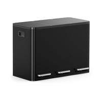 VonHaus Pattumiera per la Raccolta Differenziata a più Scomparti, Ermetico Sistema di Separazione dei Rifiuti, Base Antiscivolo, Secchio Interno Estraibile (Nero, 45L (3x15L))