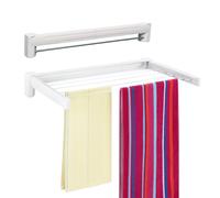 Vonia Stendibiancheria da parete - in alluminio di alta qualità - lunghezza - montaggio a parete - stendibiancheria pieghevole (Bianco, 70 cm)