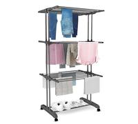 Vonia Stendibiancheria pieghevole a 3 ripiani - Stendibiancheria da 12 m per interni ed esterni | 72x50x172 cm, design a torre a 3 livelli per asciugamani, indumenti e bucato