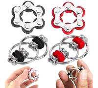 VONJUMA 4 Pezzi Fidget Bike Chain Giocattolo Antistress Catena Antistress Infinite Flip Chain Flippy Chain Game Set Per Ridurre La Tensione E Lo Stress,Per Bambini Con Adhd
