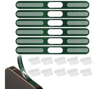 VONJUMA 6 Pcs Adesivi A Rete Antipolvere Per Iphone 16 Pro/16 Pro Max Protezione Integrata Per Altoparlante E Porta Di Ricarica Anti-Polvere Altoparlante A Conchiglia Verde Con Tappo Usb C