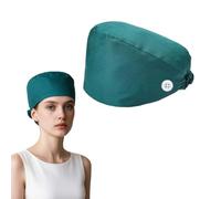 VONJUMA Berretto Chirurgico Regolabile Con Bottone,Cuffia Chirurgica Cuffia Sala Operatoria Cappello Da Infermiera Berretto Chirurgico In Morbido Cotone Per Medici E Infermieri Riutilizzabile Verde