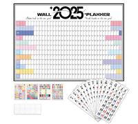 VONJUMA Calendario 2025 Da Muro In Carta Ecosostenibile Non Patinata Ideale Per Segnare Appuntamenti Ed Impegni Calendario Positivo Con 12 Fogli Data Adesiva Per La Pianificazione