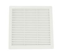 VONLIS® - Griglia di ventilazione, griglia di scarico dell’aria, griglia lamellare, in plastica, rettangolare, 250 x 250 mm, colore bianco