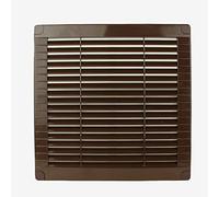 VONLIS® - Griglia di ventilazione, griglia di scarico dell’aria, griglia lamellare, in plastica, rettangolare, 200 x 200 mm, colore marrone