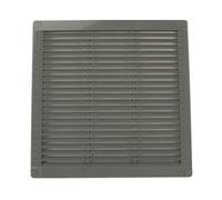 VONLIS® - Griglia di ventilazione, griglia di scarico dell’aria, griglia lamellare, in plastica, rettangolare, 250 x 250 mm, colore grigio