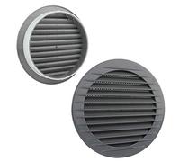 VONLIS Griglia di ventilazione per mattoni, griglia di ventilazione per esterni, protezione dagli insetti, grigio, Ø 125 mm
