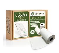 Vonlyst Thermal Paper Roll for Clover Flex Receipt Paper 2 1/4 x 55 (20 rolls)