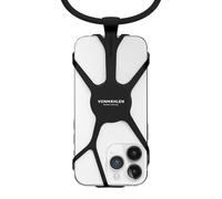 VONMÄHLEN Infinity - Universale Cordino e cover per Smartphones - Catena con custodia in silicone porta cellulare compatibile con qualsiasi telefono cellulare e smartphone - Cordino in nylon - Nero