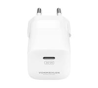 VONMAHLEN Caricabatteria Unity alimentatore GaN 30W, USB Type C Ultra Compatto, Ricarica Rapida PD per Smartphone, Tablet e Laptop, Bianco