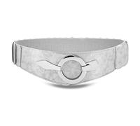 VONMELLI Ampia Cintura Elastica Donna Moda Cintura Donna per Fianchi Cinture Elastica Vintage con Chiusure ad Anello in Argento Argento L