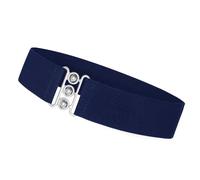 VONMELLI Cintura elastica da donna, larga, elastica, vintage, cintura in vita da donna, per abito retrò, 5 cm di larghezza, Blu, XL:Passend für Taillenumfang 91-101cm