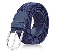 VONMELLI Cintura Elastica Intrecciata per Uomo e Donna, Multicolore Cintura Uomo in Tessuto per Jeans e Golf, Cinturino Regolabile con Fibbia in Lega di Zinco 35mm, Accessorio Casual Unisex Blu S