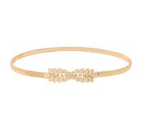 VONMELLI Cintura Sottile in Metallo per Abiti Cinture Elastica Donna Retrò Regolabile Cinture Gioiello Cintura Donna Eleganti per Vestito Pantaloni Jeans Soprabito Fibbia a Foglietto Oro M