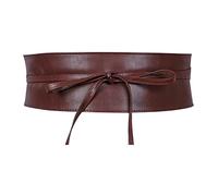 VONMELLI Obi Cintura Donne Ampia Avvolgere Intorno Alla Cinture con Nodo a Fiocco Elegante Cintura Donna Pelle PU Moda Cinture in Vita per Abito Caffè M