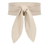 VONMELLI Obi Cintura Donne Moda Avvolgere Intorno Alla Vita Ampia Cinture Da Donna con Nodo a Fiocco Elegante Fusciacca Cintura Donna Pelle PU Cinture Donna per Abito Beige S