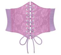 VONMELLI Renaissance Corsetto Cintura da donna con lacci larghi elastici in | Cintura elastica in vita retrò con elastico laterale in pelle PU legata per feste in costume di Halloween