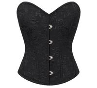 VONMELLI Top corsetto nero da donna con lacci overbust bustier per uscire | Bustier Floreale Shapewear Lingerie Sexy Senza Spalline Crop Tank Corsetti per Halloween Rinascimento Pirate Club Party