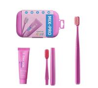 Vonmerie Set da viaggio a incastro, spazzolino da viaggio a incastro, 9,5 cm x 6 cm (rosa)