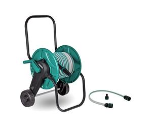 VONROC Carrello Avvolgitubo da Giardino - Set Completo con Tubo da 20m, Ugello Regolabile, Raccordi e Connettore Rubinetto - Ideale per Irrigazione, Lavaggio Auto e Riempimento Piscina