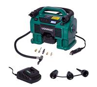 VONROC Compressore portatile VPOWER 20V con presa accendisigari 12V - 11 bar. Include una batteria da 20.Ah, caricabatterie e 8 accessori
