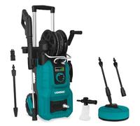 VONROC Idropulitrice V24-3 2400W 180 Bar con Regolatore di Pressione - Avvolgitubo Integrato, Tubo Alta Pressione 10 m, Pompa in Alluminio, Schiumatore e Pulitore Patio, Set Completo