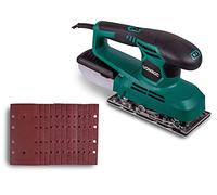 VONROC Levigatrice orbitale 240W - 90x187cm. Include contenitore raccolta polvere e 12 fogli abrasivi (3x G60, 3x G80, 3x G120, 3x G240)