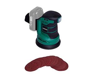 VONROC Levigatrice orbitale VPOWER 20V - Ø125mm. Batteria e caricabatterie non inclusi. Include sacchetto raccolta polvere e 12 pezzi di carta abrasiva