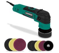 VONROC Lucidatrice auto orbitale - 400W, 50/75mm, per Auto, Moto e Barche- Rimuove Graffi, Applica Cera, Ottimizza Lucentezza - Include 8 Tamponi e Piastre di Supporto, Cavo 4m, Soft Start