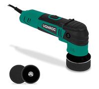 VONROC Lucidatrice Orbitale a Doppia Azione - 400W, 50/75mm, per Auto, Moto e Barche - Rimuove Graffi, Applica Cera, Ottimizza Lucentezza - Include Tamponi e Piastre di Supporto, Cavo 4m, Soft Start"