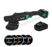 VONROC Lucidatrice Rotorbitale Senza Fili VONROC PM510DC - Ø125mm, Motore Brushless 20V, Set con 5 Dischi, 4.0Ah Batteria e Caricatore Rapido - Per Auto, Vernici e Finiture Professionali