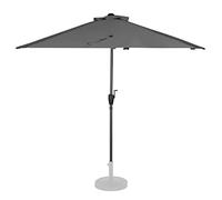 VONROC Ombrellone da giardino Magione 270x135 cm Mezzaluna, Ideale per Balconi e Terrazze, UPF 50+, Meccanismo Laterale Facile, Telo in Poliestere Riciclato, Copertura Protettiva Inclusa Grigio