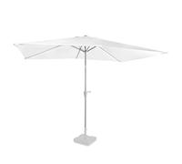 VONROC Ombrellone da giardino Rettangolare Rapallo 200x300cm | Inclinabile con Manovella | UPF 50+ | Copertura Inclusa | Bianco | Ideale ancheper Terrazza, Esterni | Asta Ø38mm