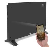 VONROC Riscaldatore elettrico di lusso | Termoconvettore smart a pannello in vetro - 2000W - Grigio | Controllo manuale e Wifi
