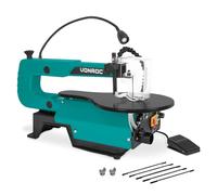 VONROC Sega da Traforo 120W - Incl. 6 Lame, Pedale, LED, Soffiaggio Polvere - Per Legno, Metallo, Plastica