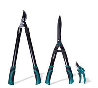 VONROC Set di cesoie da potatura da 3 pezzi. Include troncarami, cesoie per siepi e forbici. Dotate di softgrip