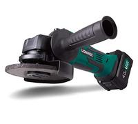 VONROC Smerigliatrice angolare a batteria VPOWER 20V, disco 115mm. Include una batteria da 4.0Ah, caricabatterie rapido, maniglia laterale, chiave inglese e sacca portautensili