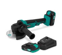 VONROC Smerigliatrice Angolare a Batteria 20V Ø125mm - Set con 2 Batterie 2.0Ah e Caricatore Rapido - Compatta, Ergonomica, Softgrip - Per Taglio Metallo, Piastrelle, Ruggine, Bricolage
