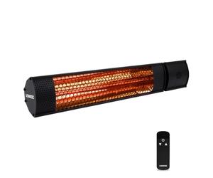 VONROC Stufa riscaldante a infrarossi 2000W da esterno. 2 livelli di calore. Per parete e soffitto. Con elemento anabbagliante. Incl. Telecomando. Nero