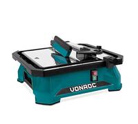 VONROC Tagliapiastrelle VONROC 650W - Piano Inclinabile 0-45°, Serbatoio Acqua, Lama Diamantata Ø180mm, Guida Parallela, Sicurezza Inclusa