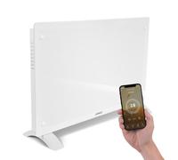 VONROC Termoconvettore Elettrico 2000W WiFi, con App, fino a 24 m² Bianco | vetro temperato, termostato 5-50°C, timer, IP24, da parete o pavimento