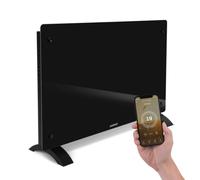 VONROC Termoconvettore Elettrico 2000W WiFi, con App, fino a 24 m² Nero | vetro temperato, termostato 5-50°C, timer, IP24, da parete o pavimento