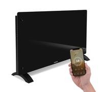 VONROC Termoconvettore Elettrico 2500W WiFi, con App, fino a 30m² Nero | vetro temperato, termostato 5-50°C, timer, IP24, da parete o pavimento