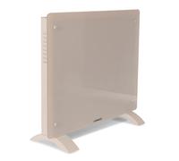 VONROC Termoconvettore Elettrico Smart 1000W - Pannello in Vetro con Display LED - Controllo WiFi tramite App Tuya Smart Life - Termostato 5-50°C - Timer - IP24 - Parete o Pavimento Beige