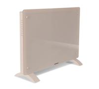 VONROC Termoconvettore Elettrico Smart 1500W - Pannello in Vetro con Display LED - Controllo WiFi tramite App Tuya Smart Life - Termostato 5-50°C - Timer - IP24 - Parete o Pavimento Beige