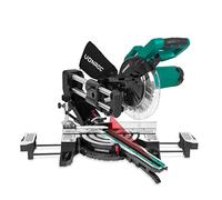 VONROC Troncatrice legno radiale 2200W, Ø 254mm, laser e LED integrati. Include lama con 60 denti e 2 estensioni da tavolo