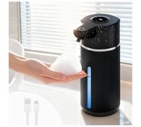 vonsera Dispenser Sapone Cucina 420 ML, Distributore Automatico di Sapone Schiuma, Distributore di Sapone Sensore a Muro con 4 Livelli Regolabili per Bagno, Nero, USB, Impermeabile IPX6